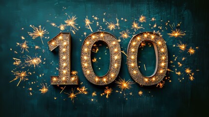 A Stunning Celebration of a Centennial Anniversary with Sparkling Lights and Festive Decorations