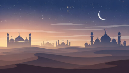 Minimal and Elegant Ramadan Background Illustration