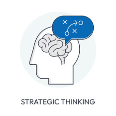 Strategic Thinking and Business Planning Concept Line Icon