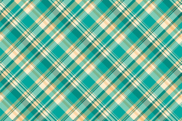 Vibrant texture background tartan, indian fabric check pattern. Golf seamless plaid vector textile in teal and pastel colors.
