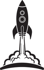 Fototapeta premium Rocket Launch Silhouette with Smoke Clouds