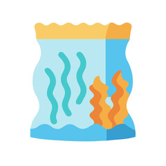 Obraz premium Flat vector aquarium design with stylized aquatic elements