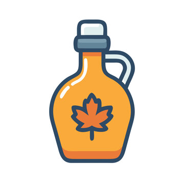Maple syrup bottle vector illustration on a white background