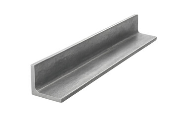 Steel angle iron structural profile on transparent background