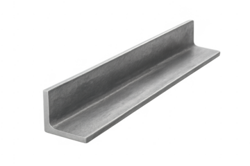 Steel angle iron structural profile on transparent background