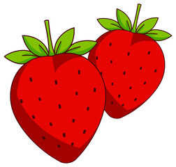 Heart-shaped strawberries illustration representing love and sweetness in Valentine theme.