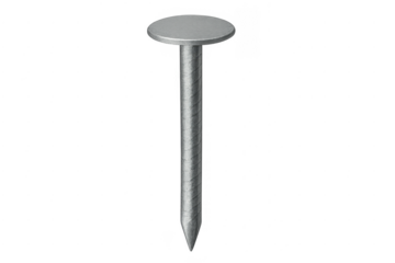 Metal nail construction hardware with transparent background