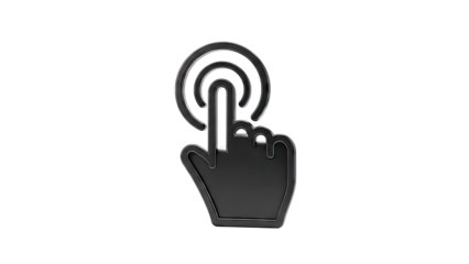 Black hand cursor icon
