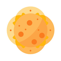 Fototapeta premium Stylized flat illustration of four overlapping circle shaped foods