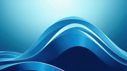Blue abstract wave background flowing layered ribbons with soft gradient light motion - Powered by Adobe