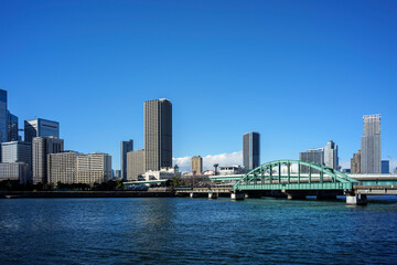 Obraz premium 快晴の勝鬨橋 東京都中央区