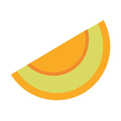 Isolated slice of orange on white background graphic depiction