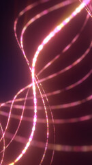 Delicate glowing pink strands of light curving smoothly in a warm abstract atmosphere