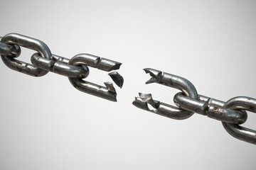 Obraz premium Broken chain, symbol of freedom and strength