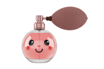 Cartoon-styled perfume bottle illustration
