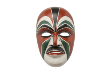 Colorful tribal mask with vibrant details