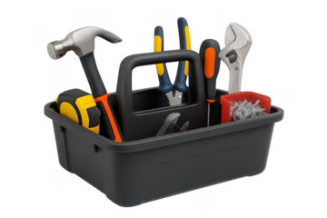 Hand tools in toolbox ready for home repairs