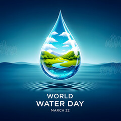 Fototapeta premium World water day conservation nature landscape