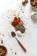 AI Image Of A Bunch Of Different Spices And Ingredients For Cooking On A Plate