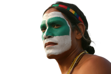 Indigenous man with face paint