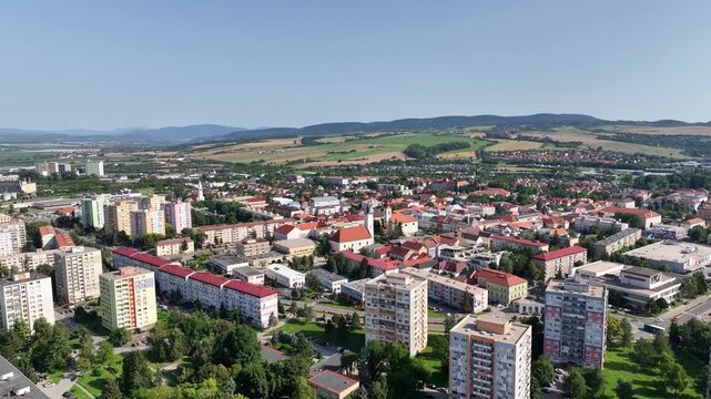 Aerial view of the city of Rimavska Sobota in Slovakia