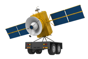 Satellite communication on ground trailer
