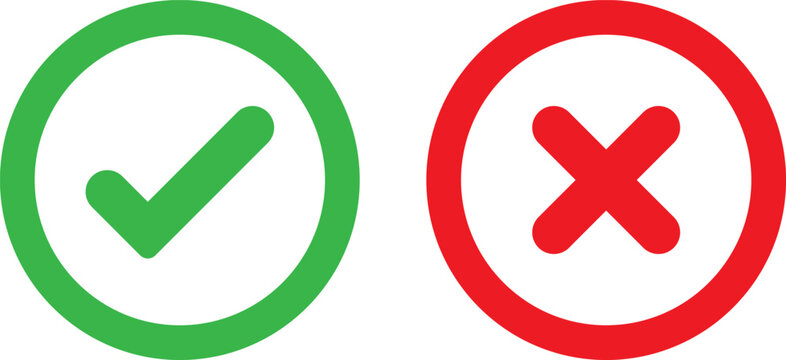 Checkmark and cross symbols