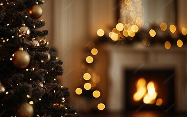 christmas tree with burning candles