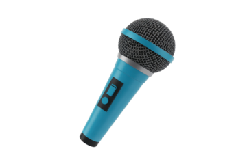Turquoise microphone for performance