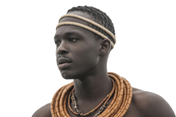 Young African man with traditional necklace