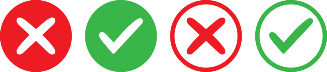 Obraz premium Set of check and cross markers