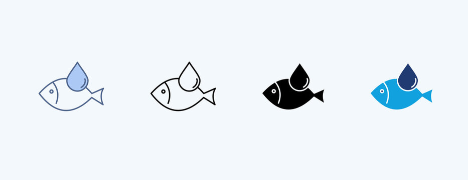 Fish Oil Multiple Icon Illustration Vector