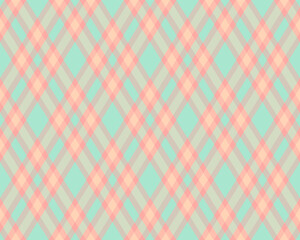 Fototapeta premium Argyle pattern of geometric rhombus. Harlequin check wallpaper design. Classic diamond shaped textile material for web background, print fabric clothing, sweater, wrapping paper, gift card, invitation