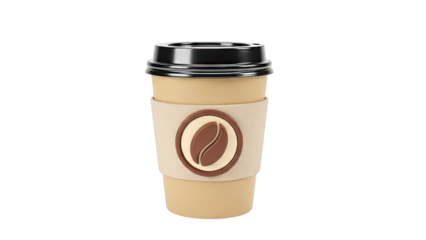 Coffee Cup with Coffee Bean Logo