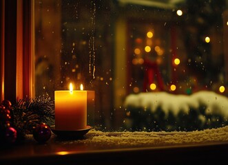 christmas tree with candles