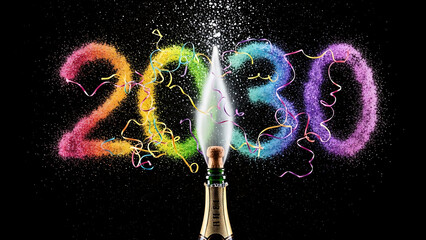 Set of New Year numbers from 2027 to 2033 designed in a luxurious 3D text effect. Glowing metallic typography, festive lighting, and modern style perfect for celebrations, future concepts, and holiday