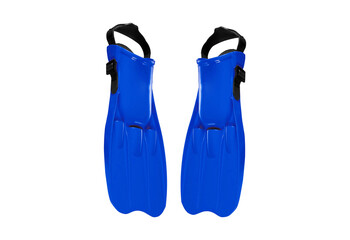Bright Blue Swimming Fins with Adjustable Straps for Diving, Snorkeling, and Aquatic Adventures © bdstockfile