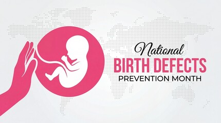 A visual representation of national birth defects prevention month highlighting protective care for a developing fetus within a nurturing embrace