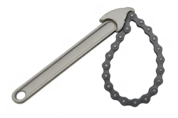 Chain wrench industrial hand tool on transparent background