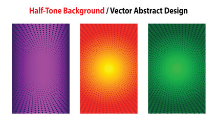 Colorful Halftone Backgrounds Vector Abstract Design background purple orange green dots pattern