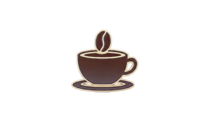 Coffee Cup with Coffee Bean Icon