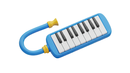 Blue Melodica with Yellow Mouthpiece