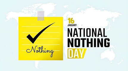 National nothing day minimal calendar reminder design

