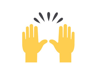 Obraz premium raising hands pair of hands raised in air happy joy celebration hand fingers emoji symbol sign icon vector illustration isolated flat