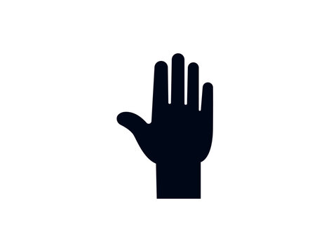 hand high five raised in the air palm finger emoji symbol sign icon vector illustration isolated flat