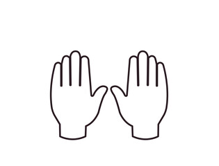 Fototapeta premium raising hands pair of hands raised in air happy joy celebration hand fingers emoji symbol sign icon vector illustration isolated flat