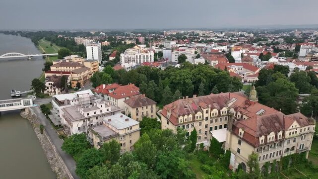 Aerial view of the city of Piestany in Slovakia