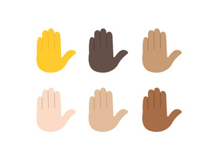 Fototapeta premium hand high five raised in the air palm finger emoji symbol sign icon vector illustration isolated flat