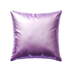 A realistic rendering of a lavender square pillow with soft folds on transparent background