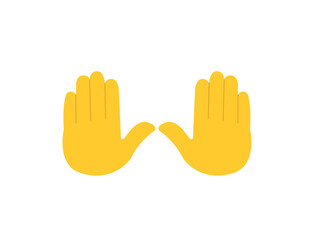 Obraz premium raising hands pair of hands raised in air happy joy celebration hand fingers emoji symbol sign icon vector illustration isolated flat